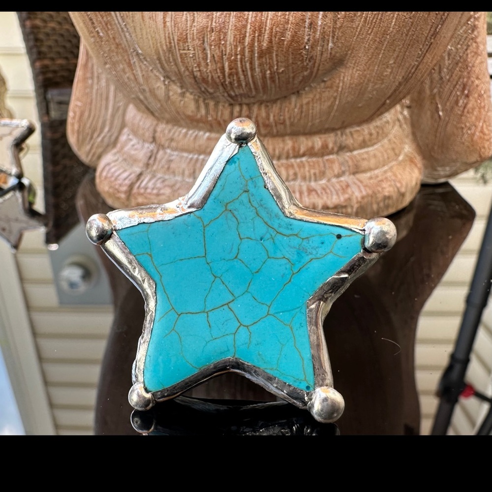 Turquoise Star Statement Ring - Picture 2 of 2